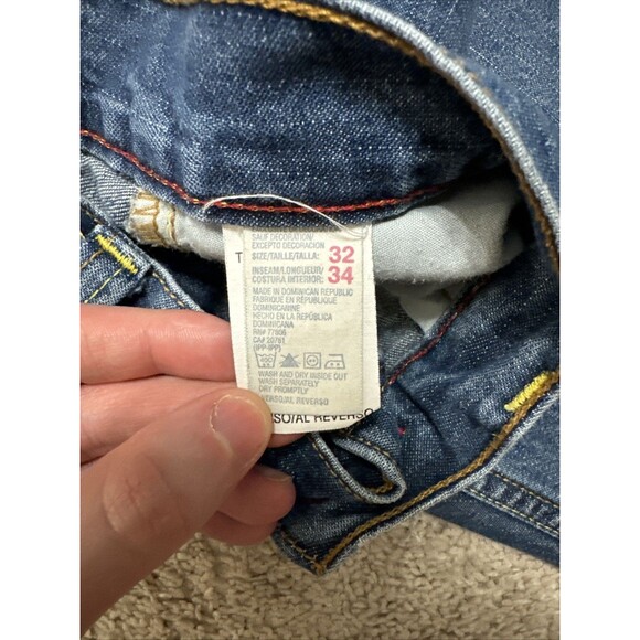 VINTAGE 90s Paper Tag Tommy Hilfiger Jeans Dark Wash Cut Off Jeans 32 Baggy Logo - Picture 5 of 7